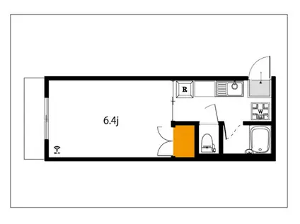 コーポパロス(1K/2階)の間取り写真