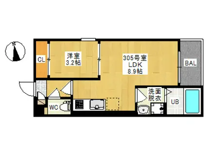 REGALEST 平井(1LDK/3階)の間取り写真