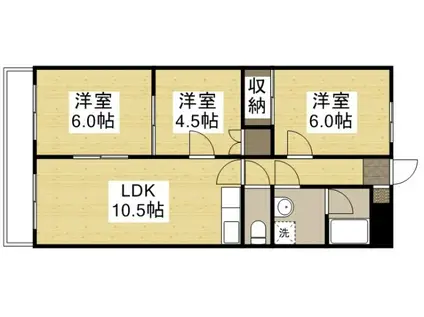 アーバニスト岡山(3LDK/3階)の間取り写真