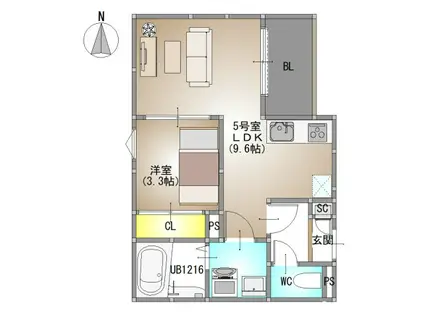 REGALEST PLUS(1LDK/2階)の間取り写真