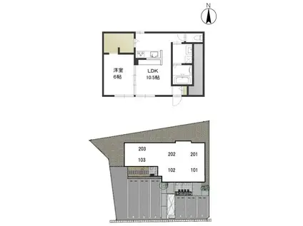 GRATIA(1LDK/1階)の間取り写真