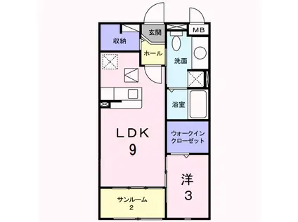 アーバイン(1LDK/1階)の間取り写真
