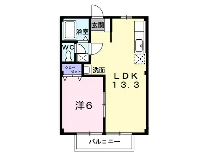 レジデンス藤原(1LDK/2階)の間取り写真