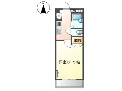 クラージュ(1K/1階)の間取り写真