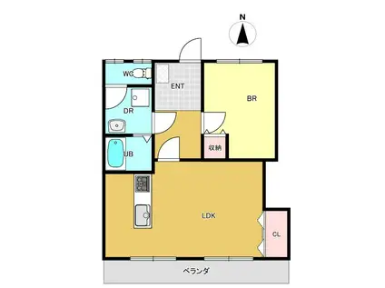 江崎コーポ(1LDK/2階)の間取り写真