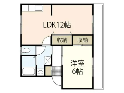 エレガンス近藤Ⅱ(1LDK/2階)の間取り写真