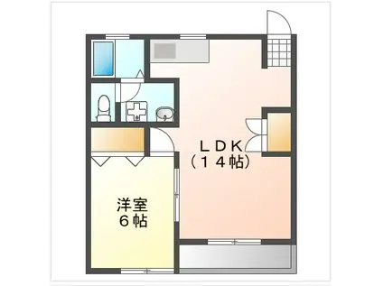 ララ松崎(1LDK/2階)の間取り写真