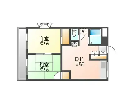 センチュリー清水(2DK/1階)の間取り写真