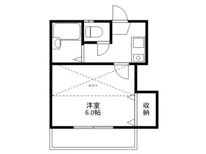 HI＇M竹田(1K/2階)の間取り写真