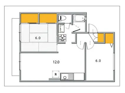 アメニティタウンA(2LDK/1階)の間取り写真