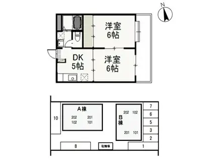 ベル・エポックB(2DK/1階)の間取り写真