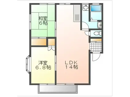 瑞穂の里D(2LDK/2階)の間取り写真