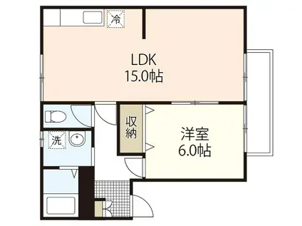 ヴィラフローレルA(1LDK/1階)の間取り写真