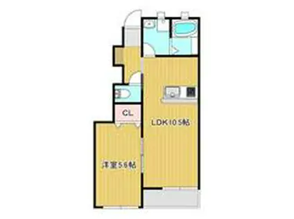 プティーシュシュ雄町(1LDK/1階)の間取り写真