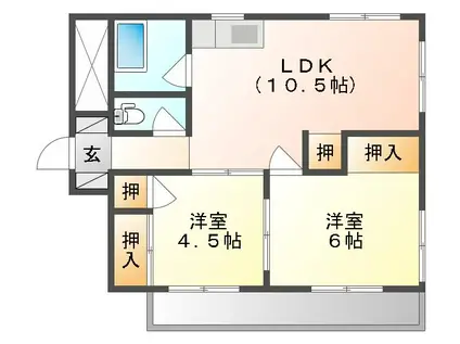 シエル神田(2LDK/3階)の間取り写真