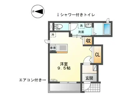 ヒラトミ荘(1K/1階)の間取り写真