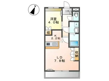 SHANGRI-LA(1LDK/2階)の間取り写真