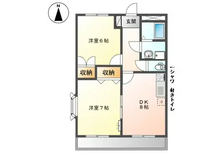 サンコート土田(2DK/2階)の間取り写真