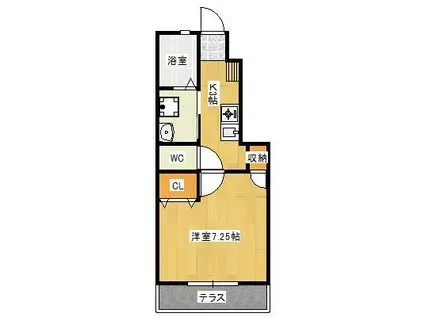 パシフィコ C棟(1K/1階)の間取り写真