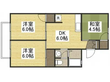 パレーシャル関(3DK/2階)の間取り写真