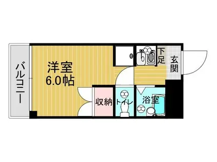 グランディール門田屋敷(ワンルーム/2階)の間取り写真