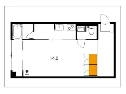 プラティーノ(1K/1階)の間取り写真