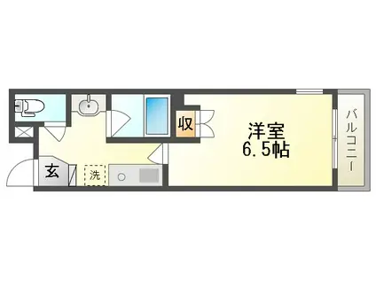 ピオニエール オモテチョウ(1K/3階)の間取り写真