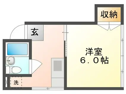 マンションちとせ(1K/4階)の間取り写真