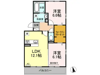 エストレーラ(2LDK/2階)の間取り写真