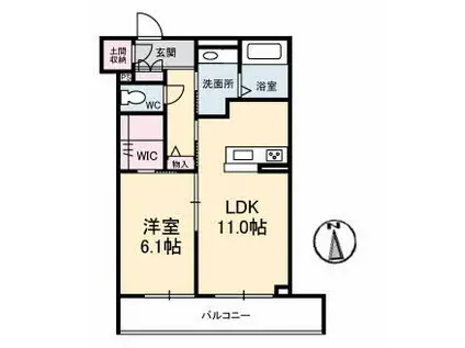 グランフォーレ中井(1LDK/2階)の間取り写真