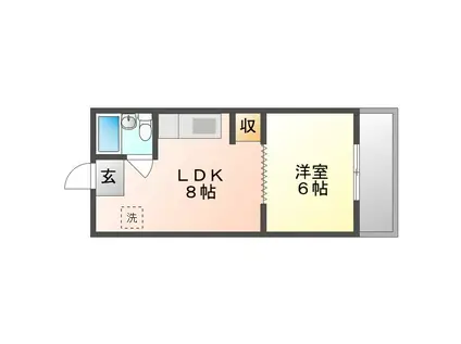 スカラトーレ大元駅前(1LDK/1階)の間取り写真