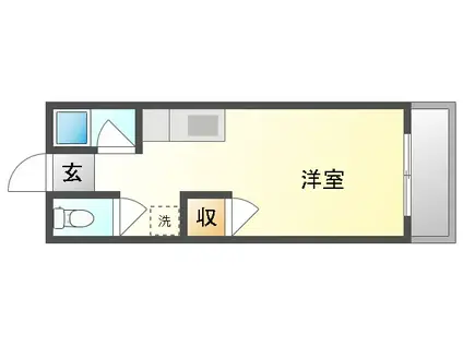ソレイユK(ワンルーム/3階)の間取り写真
