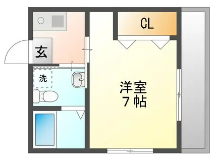 レジデンス伊島 B棟(1K/3階)の間取り写真