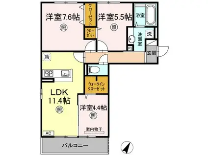 ゼンティール川崎地(3LDK/3階)の間取り写真