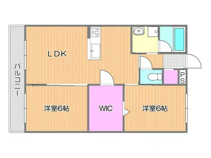 N・O桜と道(2LDK/4階)の間取り写真