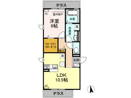 フローレンA(1LDK/1階)の間取り写真