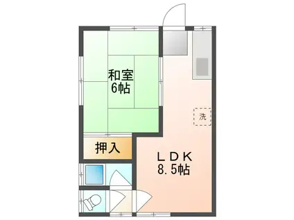 そよ風と春のメゾンB(2LDK/1階)の間取り写真