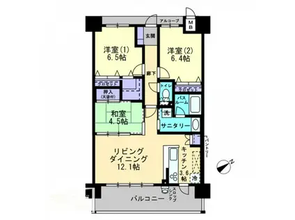 アルファステイツ国富Ⅱ(3LDK/7階)の間取り写真
