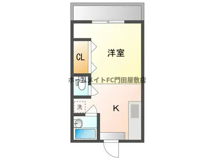 リバーサイドHAMA(1K/2階)の間取り写真