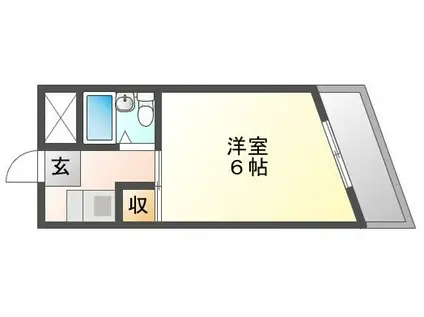 クマガイマンション(1K/4階)の間取り写真