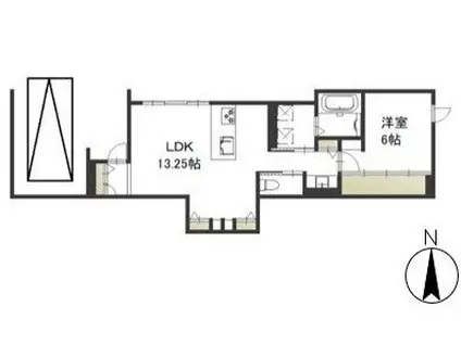 レガーレ原尾島(1LDK/1階)の間取り写真