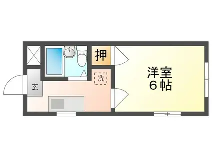 アーバン大供(1K/4階)の間取り写真