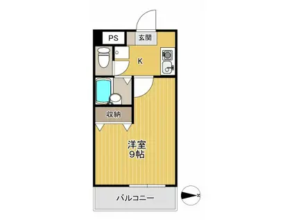 フローラ伊島(1K/2階)の間取り写真