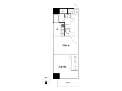 春日トーケンレジデンス(2K/5階)の間取り写真