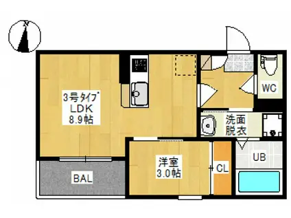 REGALEST ARVITA(1LDK/1階)の間取り写真