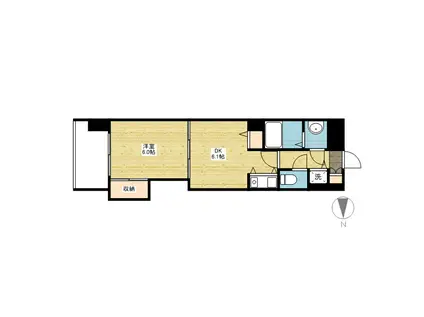 朝日プラザ岡山サウスフロント(1DK/7階)の間取り写真