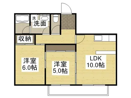 フェリーチェ中仙道A(2LDK/1階)の間取り写真
