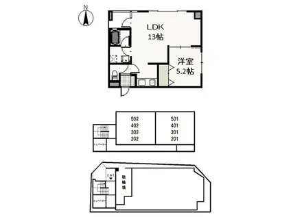 COURT CONDOHR(1LDK/4階)の間取り写真
