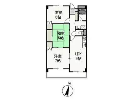 グローヴ柚ノ木(3LDK/1階)の間取り写真