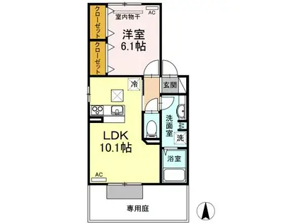 メゾン グラシア (1LDK/1階)の間取り写真